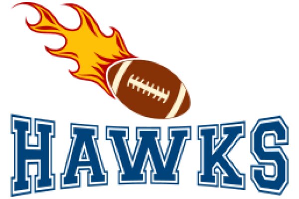 Hawks Football Team Logo with Flames