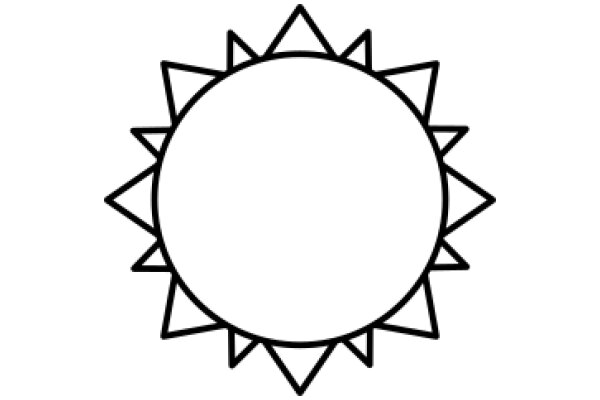 Simplistic Line Drawing of a Sunburst