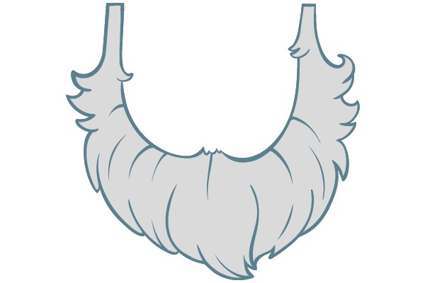 Abstract Horseshoe Shape with Feathery Detailing