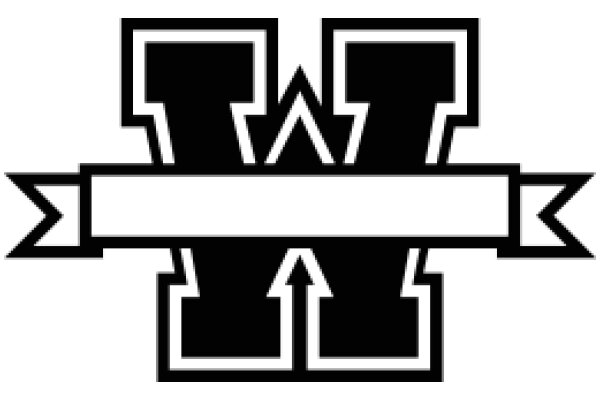 Stylized Letter 'W' with a Banner