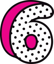 Vibrant Logo Design: A Pink and White Polka Dot Cone with a Pink Circle Inside