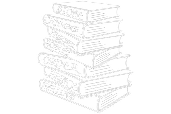 Enchanted Titles: A Magical Stack of Books