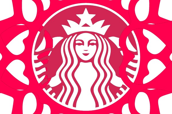 Starbucks Logo in Heart Motif Design