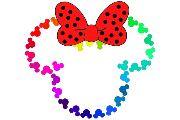 Minnie Mouse Rainbow Bow Clip Art