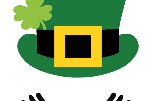St. Patrick's Day Leprechaun Hat with Antlers and Eyes