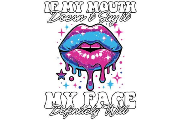 Vibrant and Colorful Graphic Design: A Stylized Lip with a Message