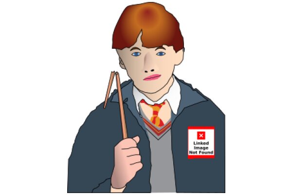 A Digital Illustration of a Young Man with a Unique Expression