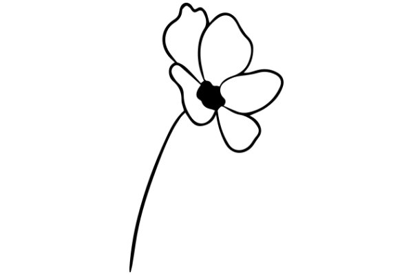 Simplistic Line Drawing of a Flower