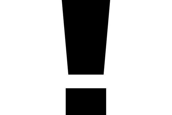 Black Exclamation Mark on White Background