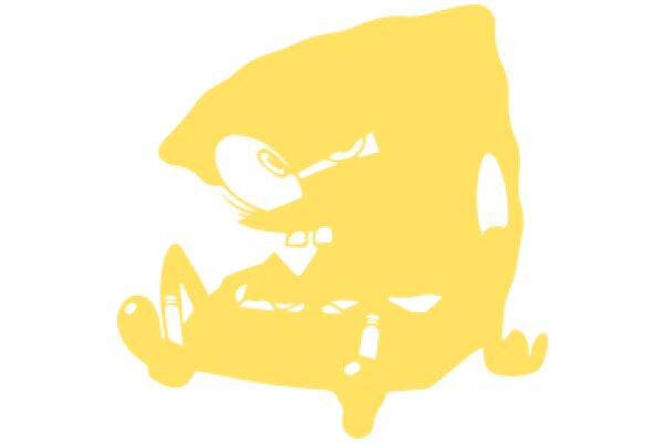 A Silhouette of a Yellow Character with a Mouth and Eyes, Seemingly Angry or Concerned, Against a White Background.