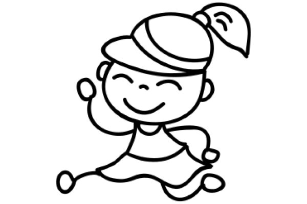 A Whimsical Cartoon Character: A Smiling Figure with a Hat and a Scarf