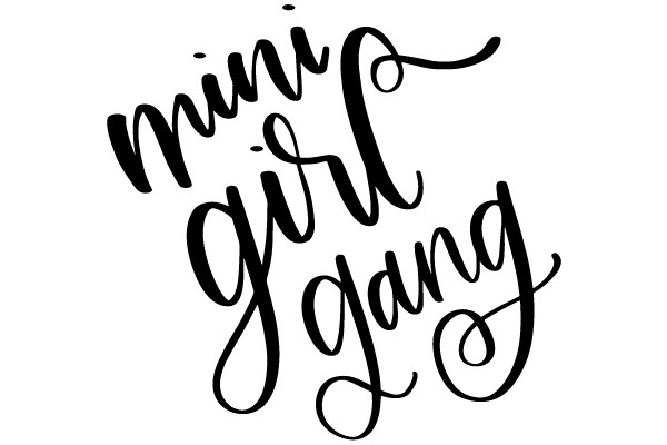 Stylish Black Handwritten Mini Girl Gang Logo