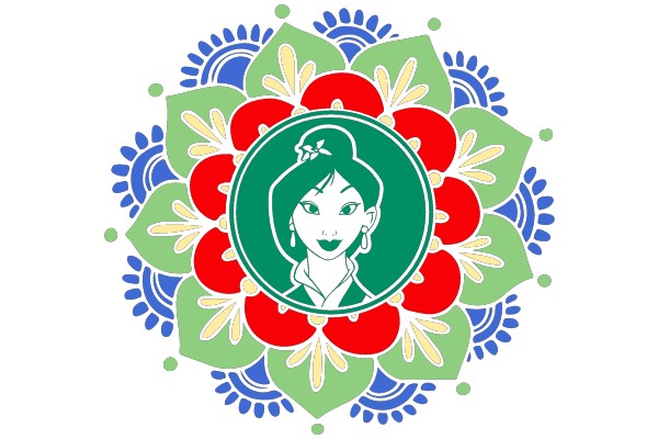 Radiant Blossom: A Fusion of Traditional Art and Modern Design