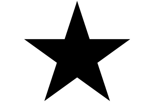 Black Star on White Background