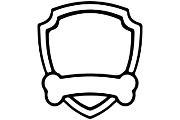 Simplistic Line Art of a Bone-Shaped Emblem
