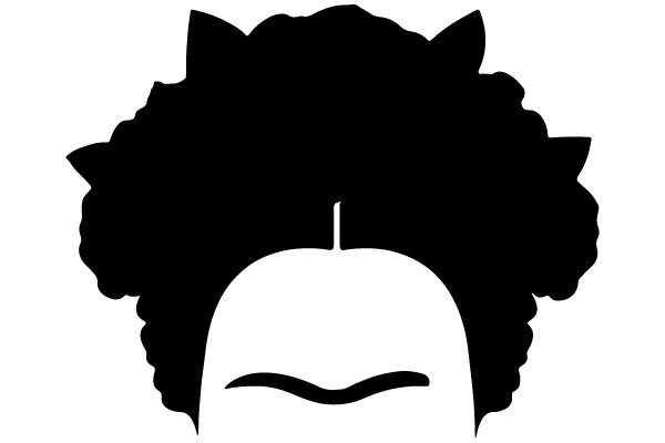 Silhouette of a Person with a Large Afro Haircut