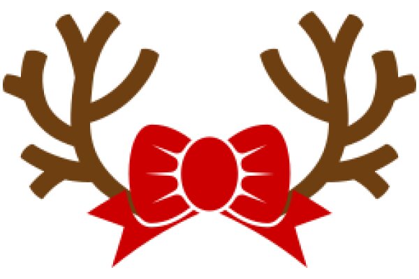 Stylized Artwork of a Red Boxing Glove with a Brown Deer Antler Adjacent to It