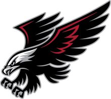 Stylized Eagle Logo with Red Accents