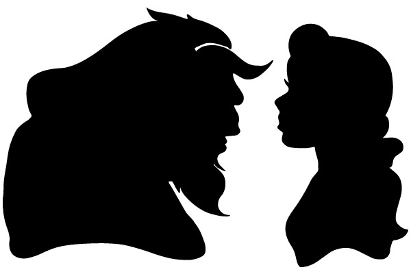 Silhouettes of a Man and a Woman in a Close Embrace