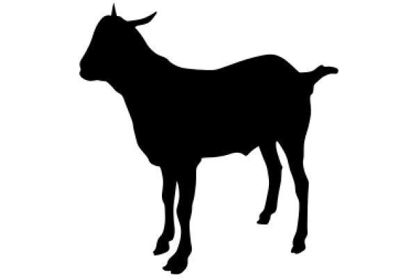 A Silhouette of a Goat on a White Background