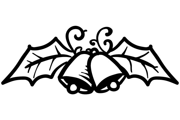 Halloween Bells with Bat Wings