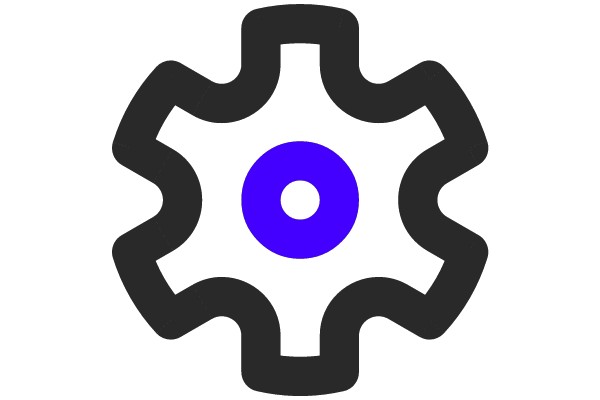 A Purple Gear Icon on a White Background