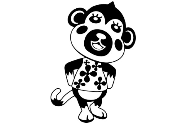 Stylized Cartoon of a Monkey with a Smile