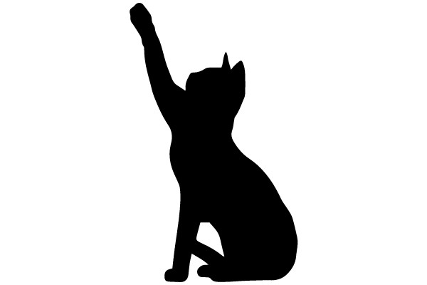 Cat Silhouette Reaching Up