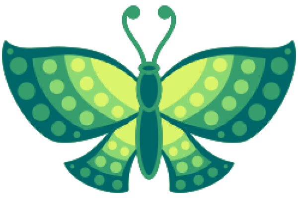 Vibrant Butterfly Illustration with a Polka Dot Pattern