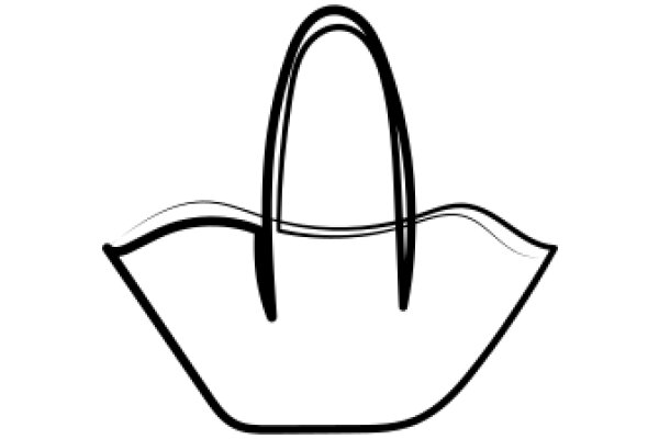Simplistic Line Drawing of a Shopping Bag