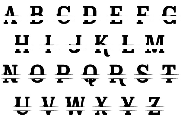 Alphabet with Stacked Lines