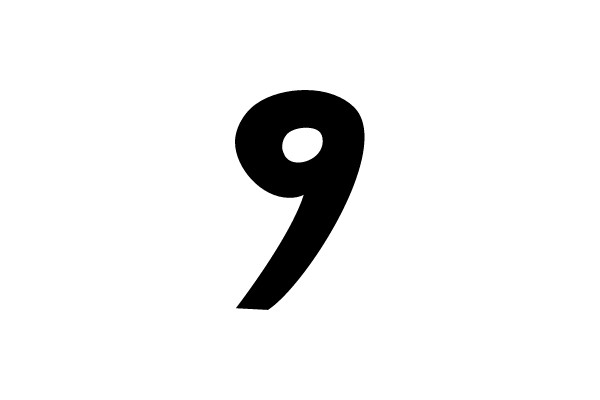 Simple Black Number 9
