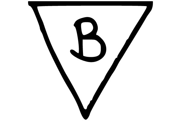 Letter 'B' in a Triangular Outline