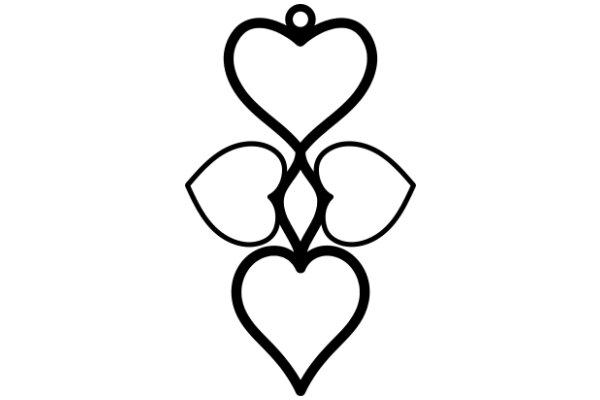 Monochrome Art: A Heart and Flower Design