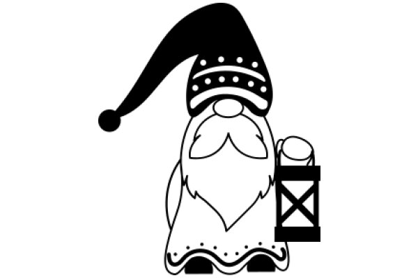 A Playful Illustration of a Jester-like Character with a Hat and a Lantern