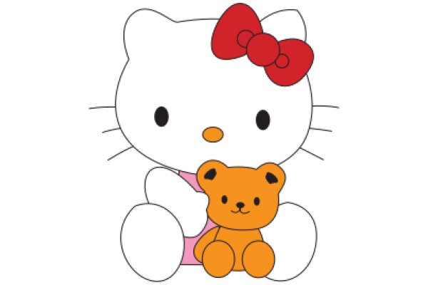 A Cute Encounter: Hello Kitty Meets Her Stuffed Companion