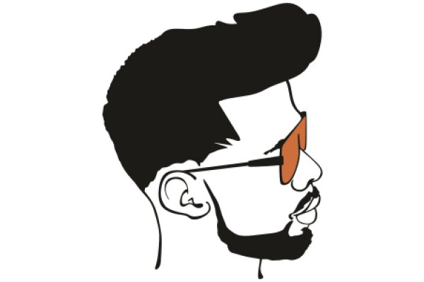 Stylized Portrait of a Man with a Beard and Sunglasses