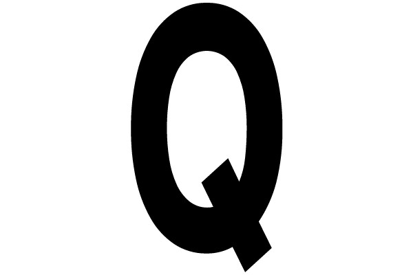 Bold Black Letter Q on White Background