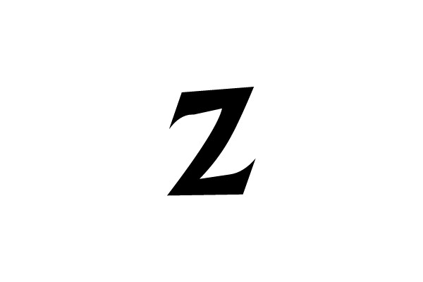 Bold Black Letter 'Z' on a White Background
