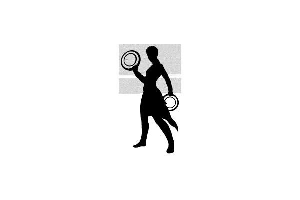 Silhouette of a Person with Discs.
