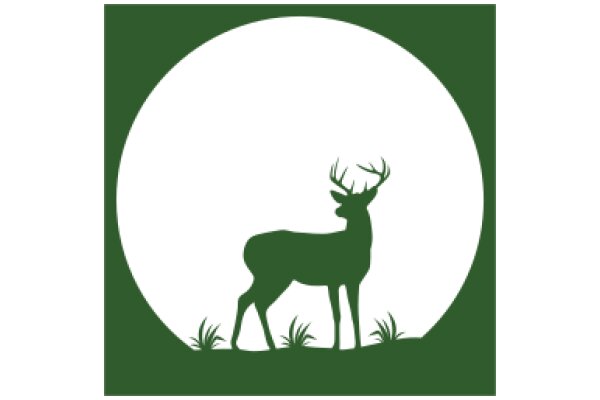Silhouette of a Deer in a Moonlit Field