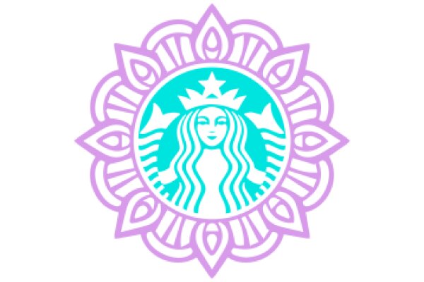 Stylized Starbucks Logo with Floral Design