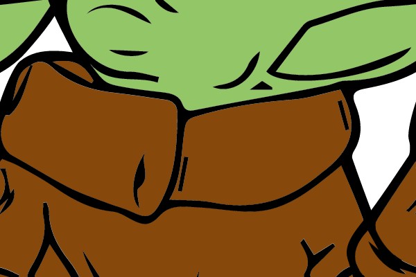Portrait of a Green-Eyed, Ear-Stretching Character in a Brown Robe