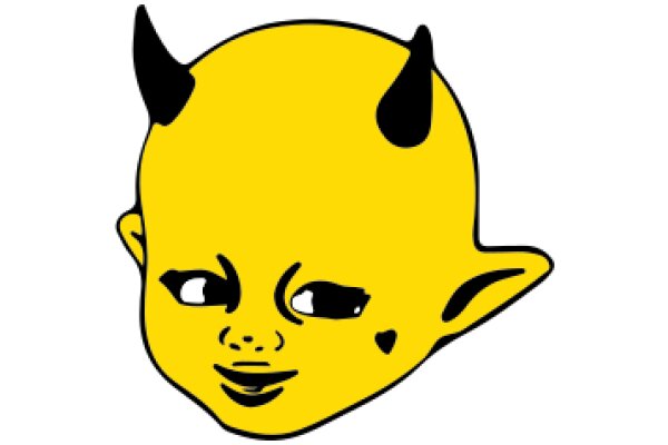 A Smiling Yellow Character with Horns