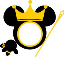 A Playful Scene of a Mickey Mouse-Inspired Crown and a Wand