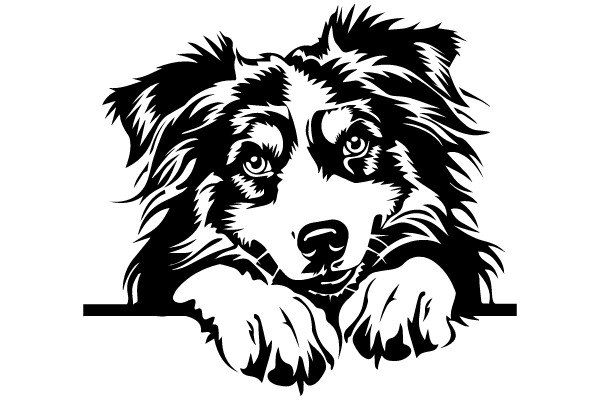 A Stylized Portrait of a Dog's Face