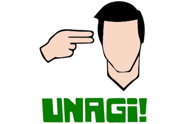 A Playful Emoji Representation of a Person Pointing at the Word 'UNAGI'!