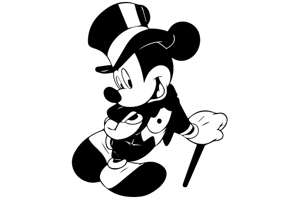 Mickey Mouse with Top Hat and Cane