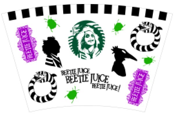 A Whimsical Collection of Beetle Juice-Themed Stickers