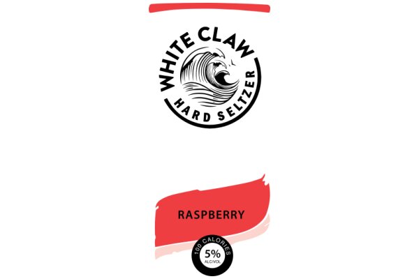 Raspberry Alcoholic Beverage Advertisement with White Claw Hard Seltzer Logo